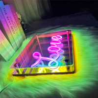 B92B-Neon Signs Lights 3D LED Table Lamp Colorful Thousand Layer Mirror Atmosphere Lighting For Esport Birthday Decoration