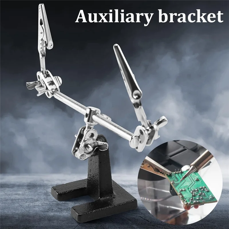 

GYTB-Adjustable Third Hand Soldering Tool Desk Clamp Welding With 2 Alligator Clips Soldering Stand Soldering Repair Tool