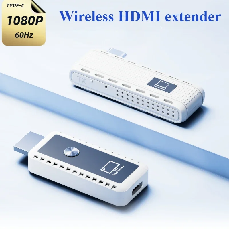 HDMI Wireless Transmitter Receiver Extender Kit 1080P 30M Wireless Display Dongle for TV Camera Streaming Projecto UsbC Port