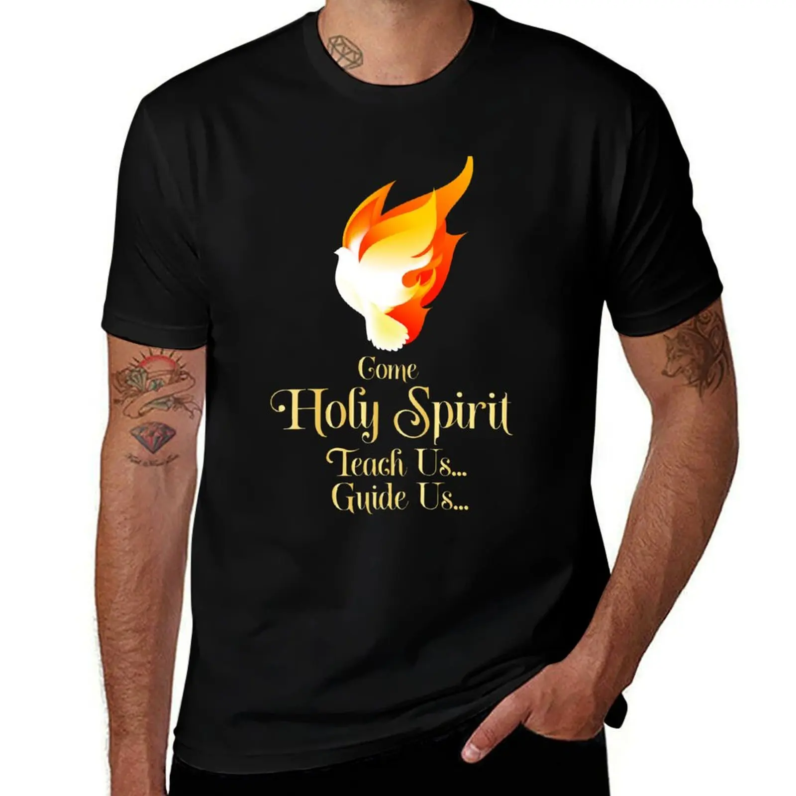 

Come Holy Spirit Teach us Guide us T-Shirt man t shirt cotton man t shirt graphic