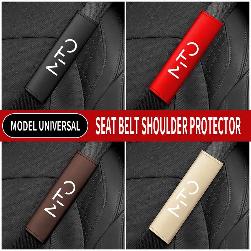 1PC Leather Car Seat Belt Shoulder Protector Cover Safety Belt Padding Pad For Alfa Romeo MITO Car Accessories