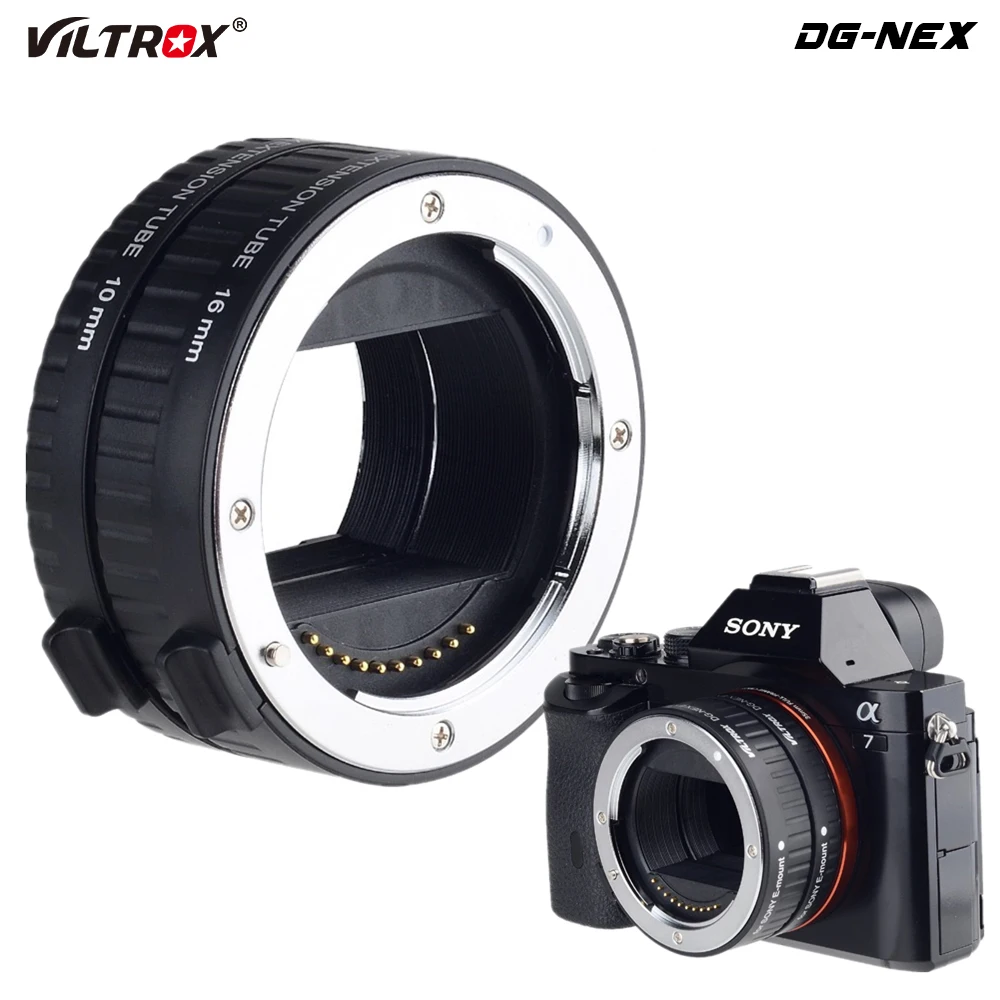 Viltrox DG-NEX Lens Adapter Ring Metal Mount Auto Focus Macro Extension Tube Ring For Sony E-Mount Lens NEX-5R NEX-5/6/7 Camera