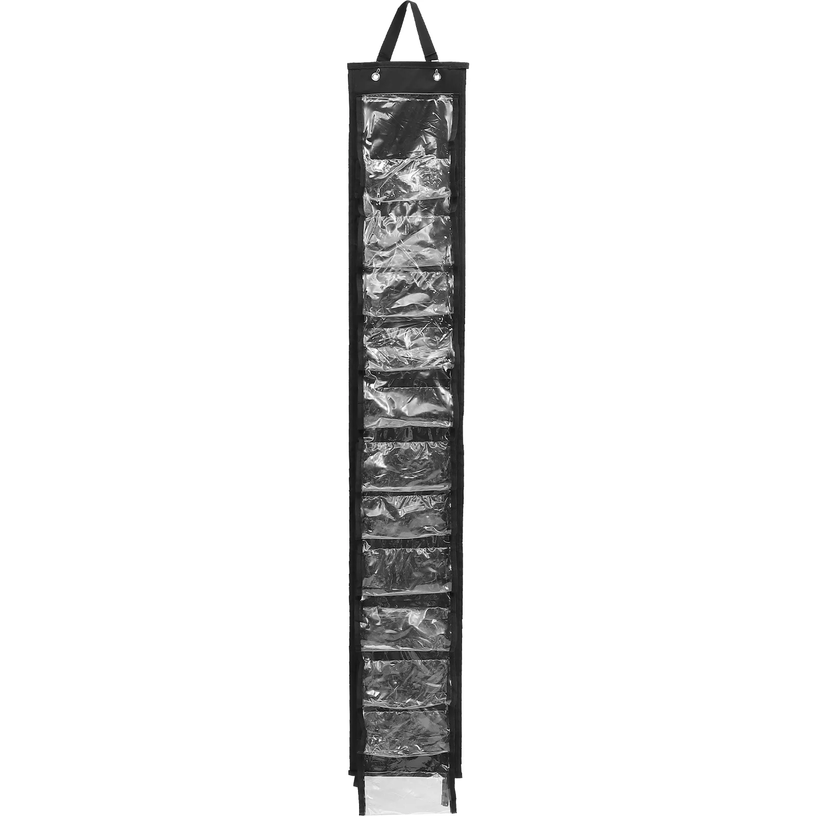 

24 Compartments Double Sided Hanging Bag for Clothes Towels Yoga Wear Black Large Capacity T Shirt Leggings ganizer Closet