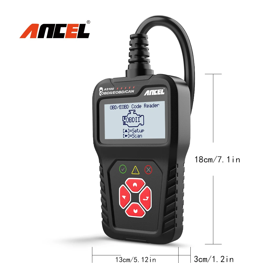 2025 ANCEL AS100 Engine Check Diagnostic Tool I/M Readiness Live Data Stream Small OBD2 Scanner for universal cars