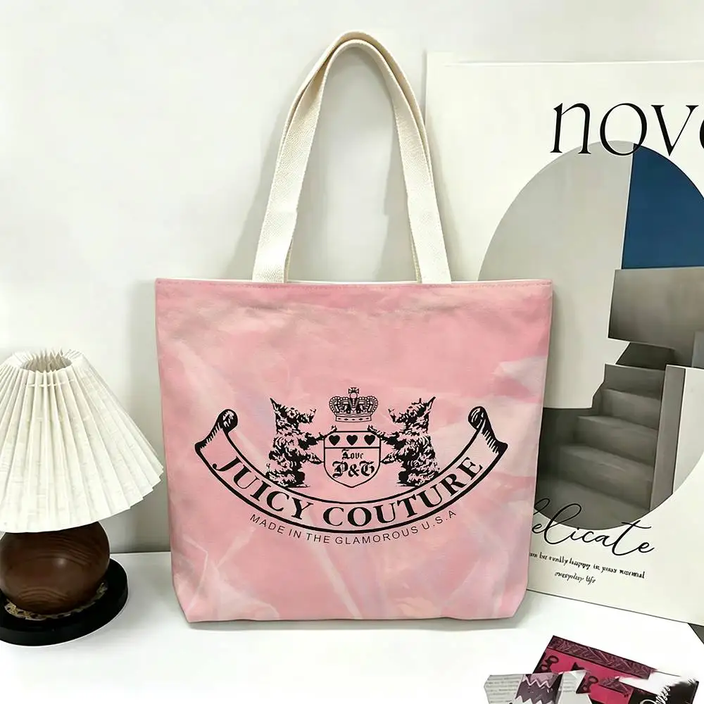 J-Juicy C-Couture   Printed Canvas Tote Bag Shoulder Bag Commuter Mommy Shopping Bag