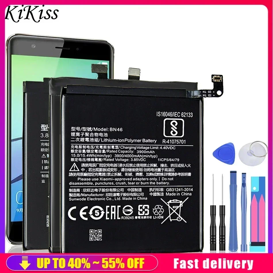 Mobile Phone Batteries For XiaoMi mi 3 4 4c 5 5S 5X 6 6X 7 8 9 9T 10 10T SE 5G/Mi Note 2 Pro/Redmi 3 3S 3X Smartphone Battery