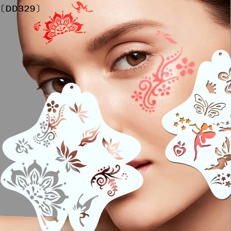 Stencils For Body Painting Face Art Stamps Temporary Tattoos Reusable Stencils Plastics〔DD329〕