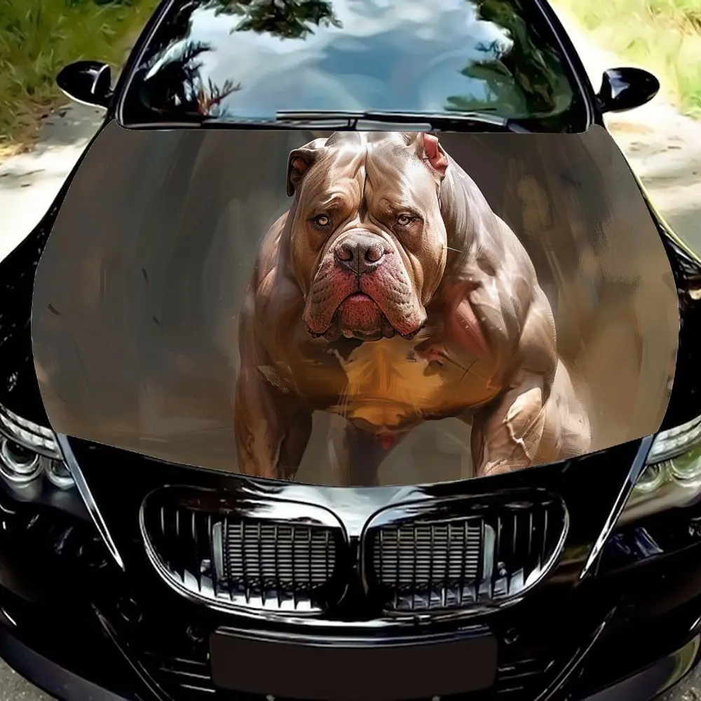 

Mighty Pitbull Strength Aura Car Hood Vinyl Wraps Sticker, Car Engine Decal, Waterproof Self-adhesive Car Packaging Cover, Unive