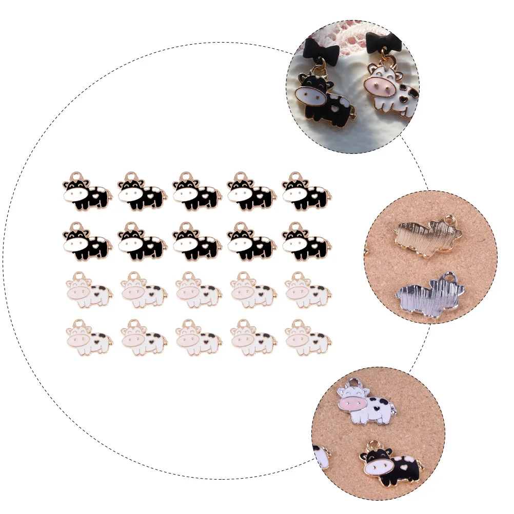 

20pcs Cow Shaped Alloy Pendant Charms for DIY Jewelry Making H made Gifts Creative Cartoon Cow Design Accessories Bright Finish