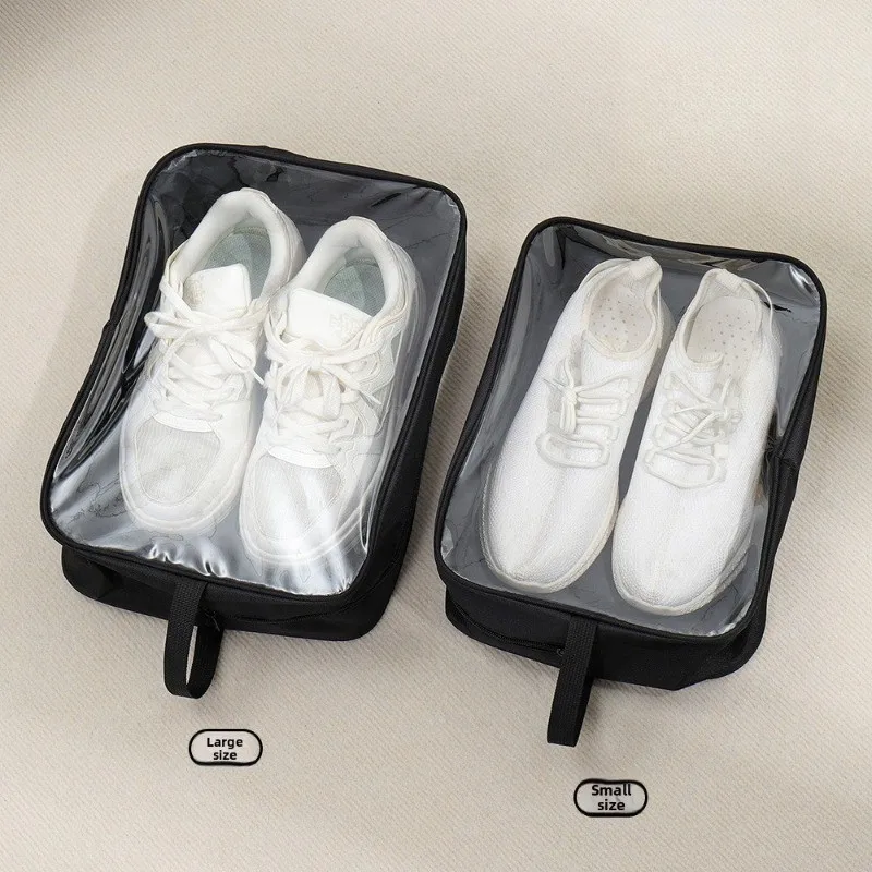PVC Transparent Waterproof Shoe Storage Bag Multiuse Portable Travel Dustproof Visible Zippered High Heels Short Boots Organizer