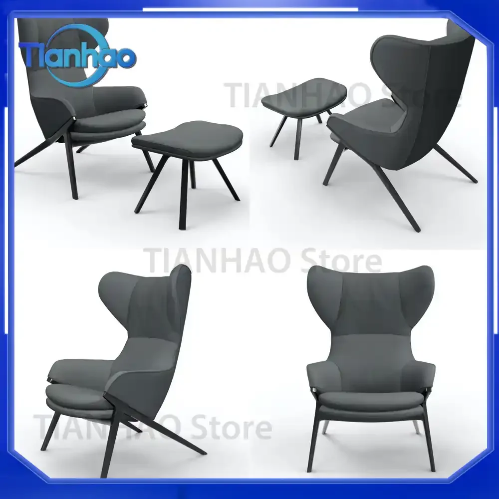 Minimalist Italian Artistic Lounge Chair for Modern Nordic Aesthetic with Wabi-Sabi Style Stainless Steel Irregular Backrest