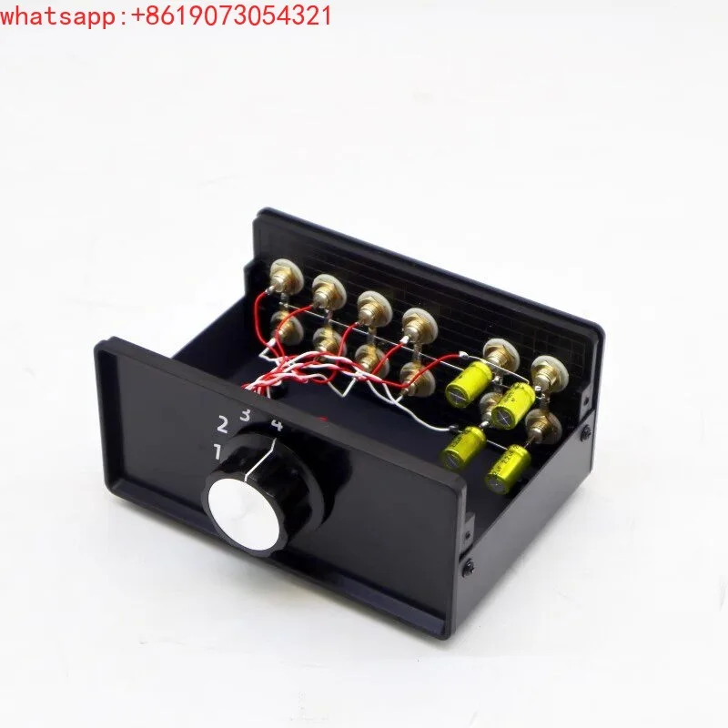 4 in and 2 out, passive signal switcher AV RCA audio signal input and output switcher with capacitor
