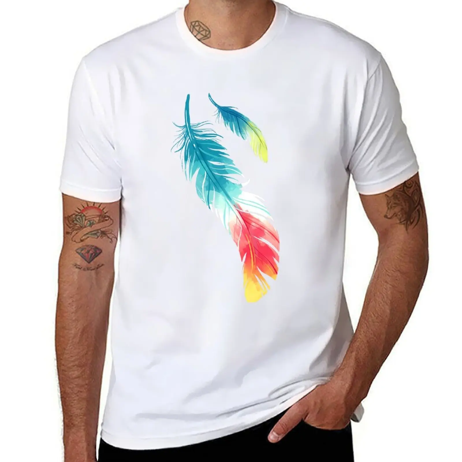 

Feather T-Shirt t shirt men 100% cotton luxury brand graphic t shirts for man t shirts cotton 100% T-shirt