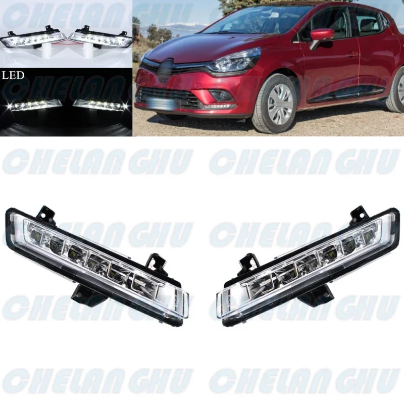 

For Renault Clio 2016 2017 2018 2019 1 Pair Front Bumper LED DRL Daytime Running Light Lamp 266007864 266051034