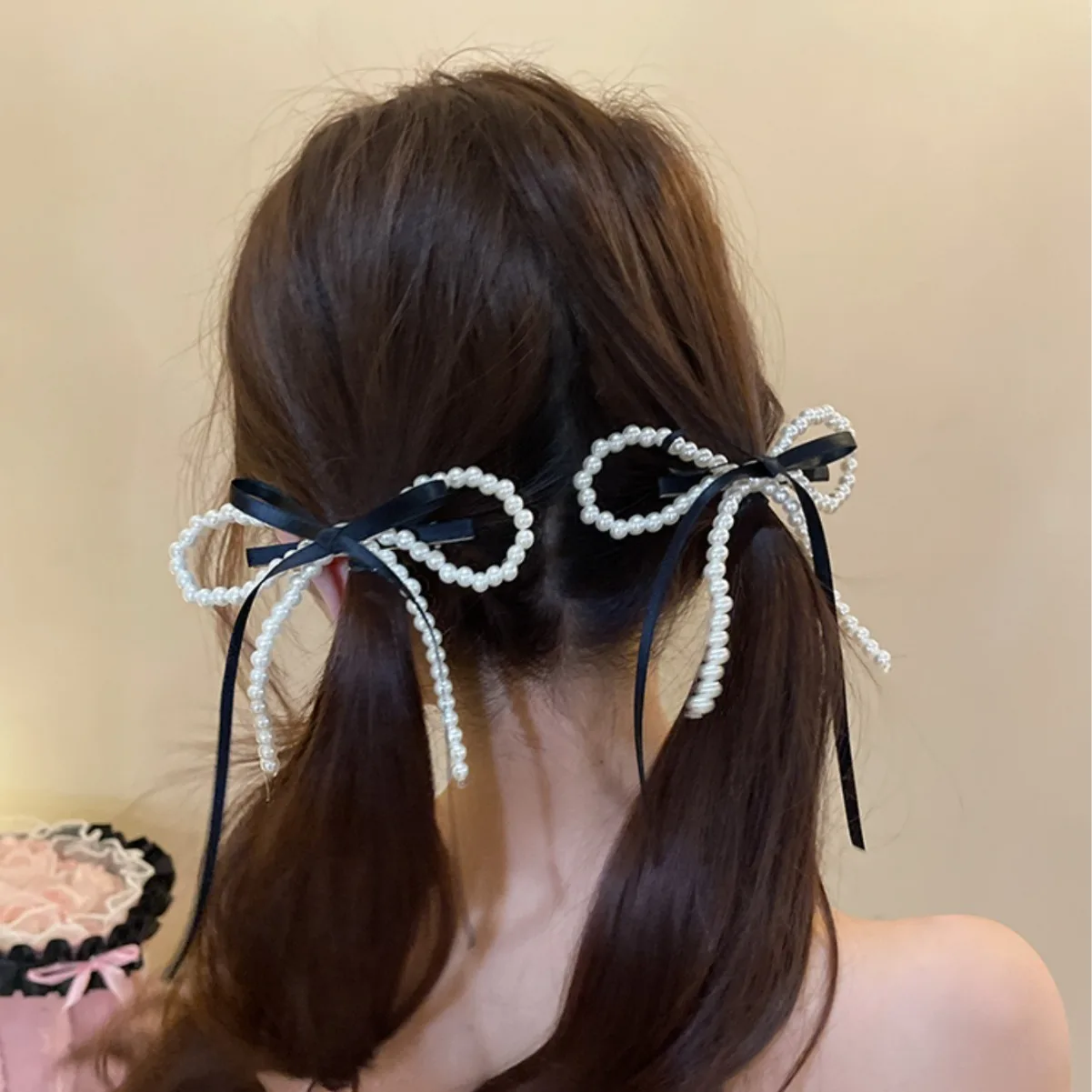 

Pearl Bow Ribbon Hairpins Hair Clips Women Girls Sweet Side Hair Barrettes Hairgirps Hair Sticks Hair Accessories Fashion