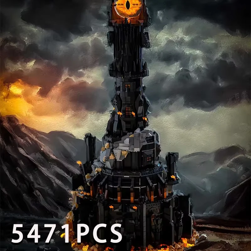 

2025 НОВИНКА 5471 шт. 2024 Новая Черная Башня Темная Модель Строительные Блоки Комплект Кирпичей Креативная MOC Игрушка для Мальчиков Взрослых Подарки На День Рождения