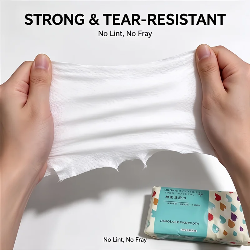 Disposable Facial Towel 20x20cm Thick Pearl Embossed Plant Fiber Washcloth Wet Dry Use Makeup Remover Clean Face Towel