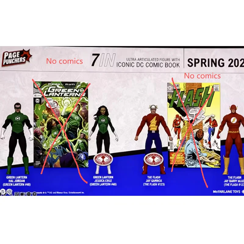 McFarlane Brinquedos Lanterna Verde Hal Jordan Jessica Cruz The Flash Jay Garrick Barry Allen 7in Figura Figuras de Ação Modelo Boneca