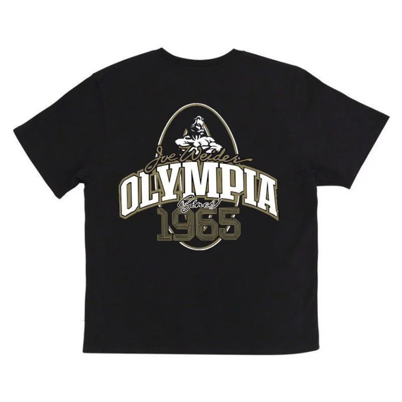 Mr Olympia T-Shirt Men Oversized Graphic Tee Joe Weider Since 1965 Logo Print Gym Bodybuilding Workout Casual Cotton Tops
