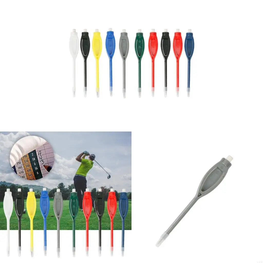 

10 упаковок прямоугольных карандашей для гольфа с зажимом для гольфа, ручка для подсчета очков, тренировочный зажим для для игр