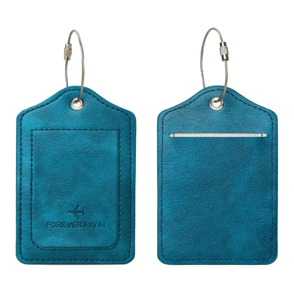 Fashion Anti Loss Wire Rope Loop Leather Luggage Tags Privacy Protection Cover Versatile Baggage Tag Waterproof Boarding Pass