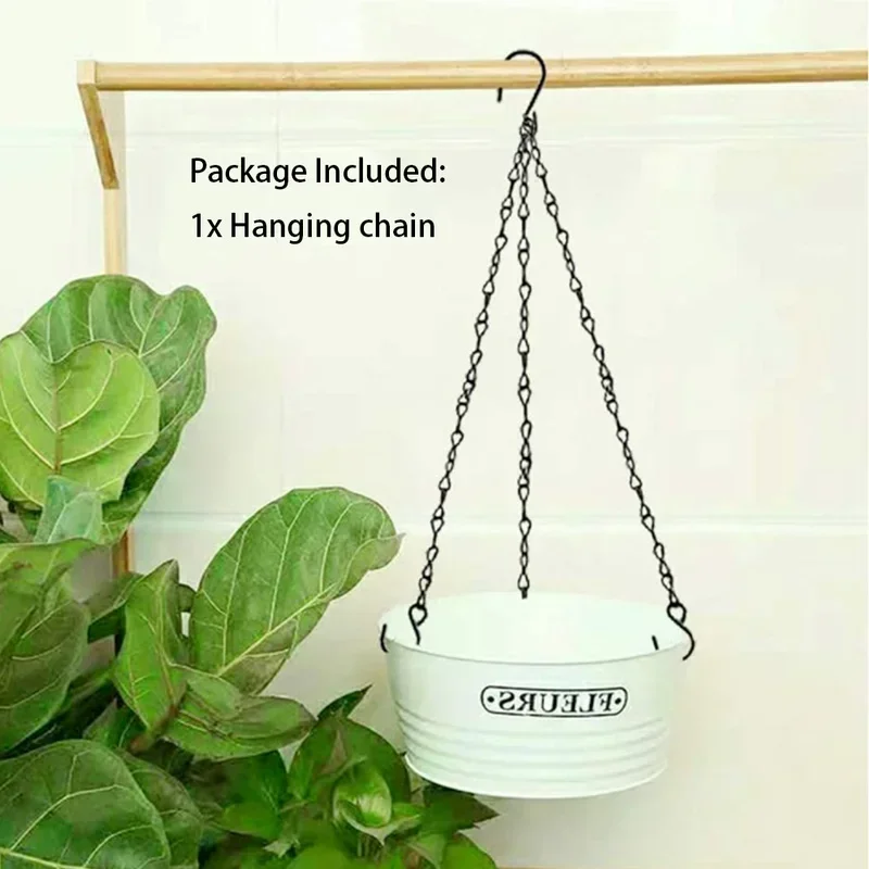 40cm Imitation Rattan Hanging Basket Flower Pot Hanging Chain Hooks Plant Grow Basin Pot Basket Hanging Chain Home Garden Decor