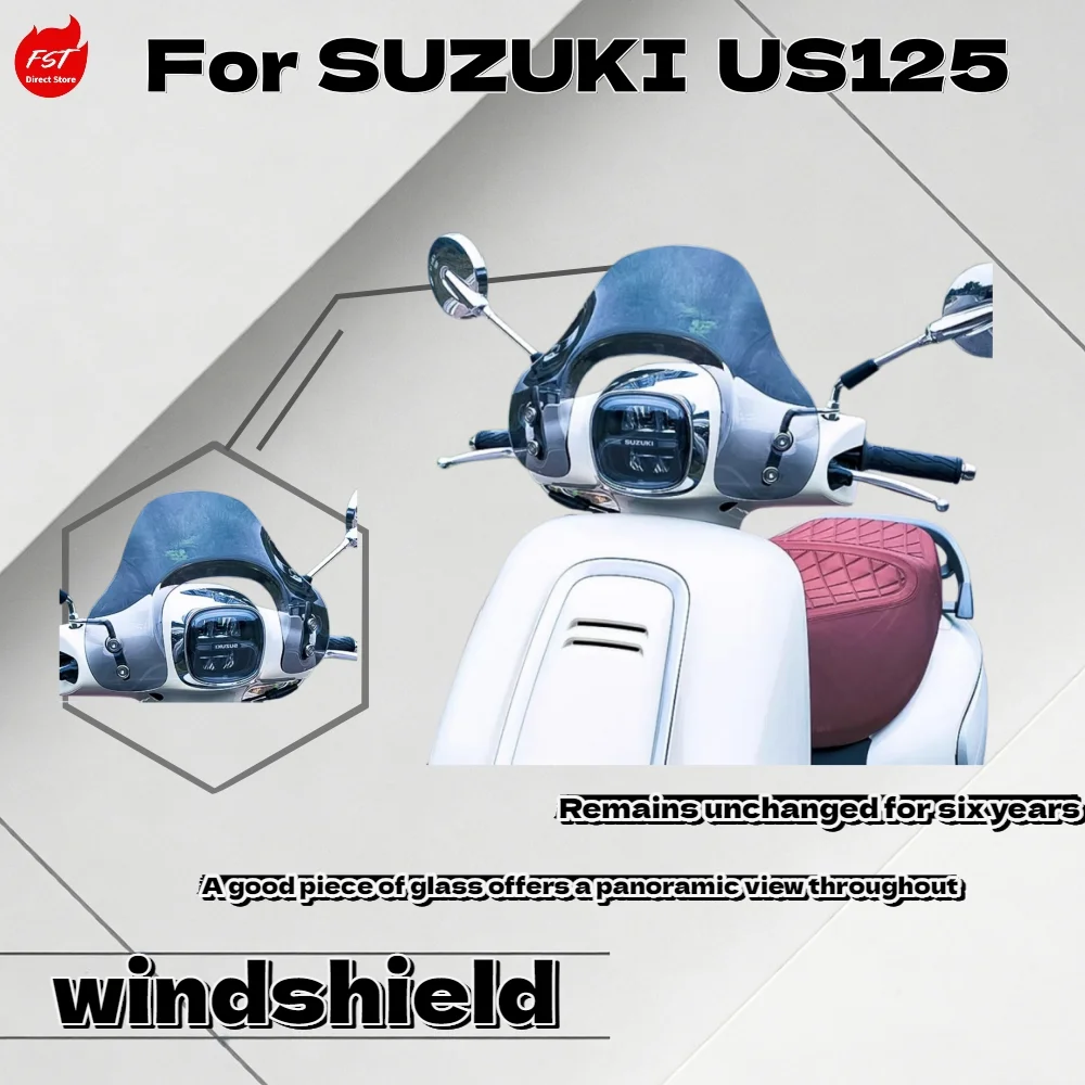 

For Suzuki US125 Modified Retro Windshield Front Wind Deflector Rain Guard Accessories