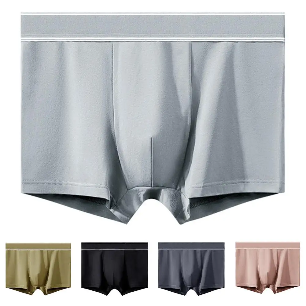 

Comfortable Men's Cotton Underpants Yellow Breathable Trunks 95 Cotton Material Classic Style Classic Theme Elastic Waistband