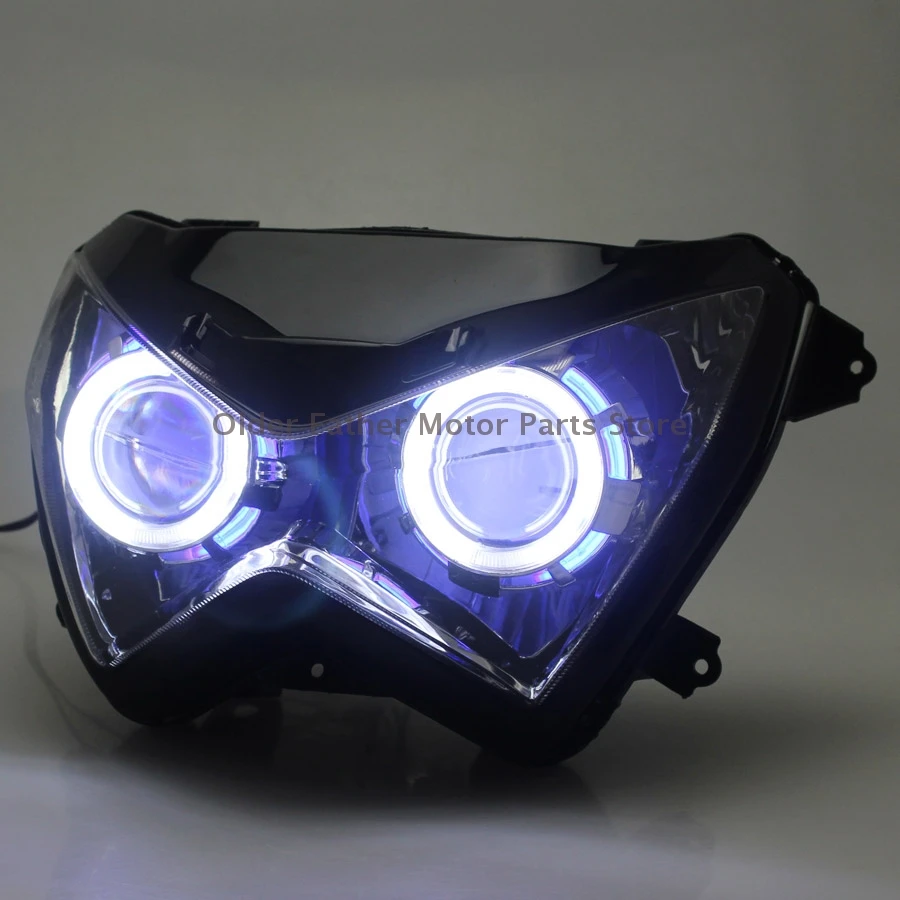 Faro LED Para motocicleta, proyector HID personalizado, montaje de faro Para Kawasaki Z800, Z250, Z300, 13-17