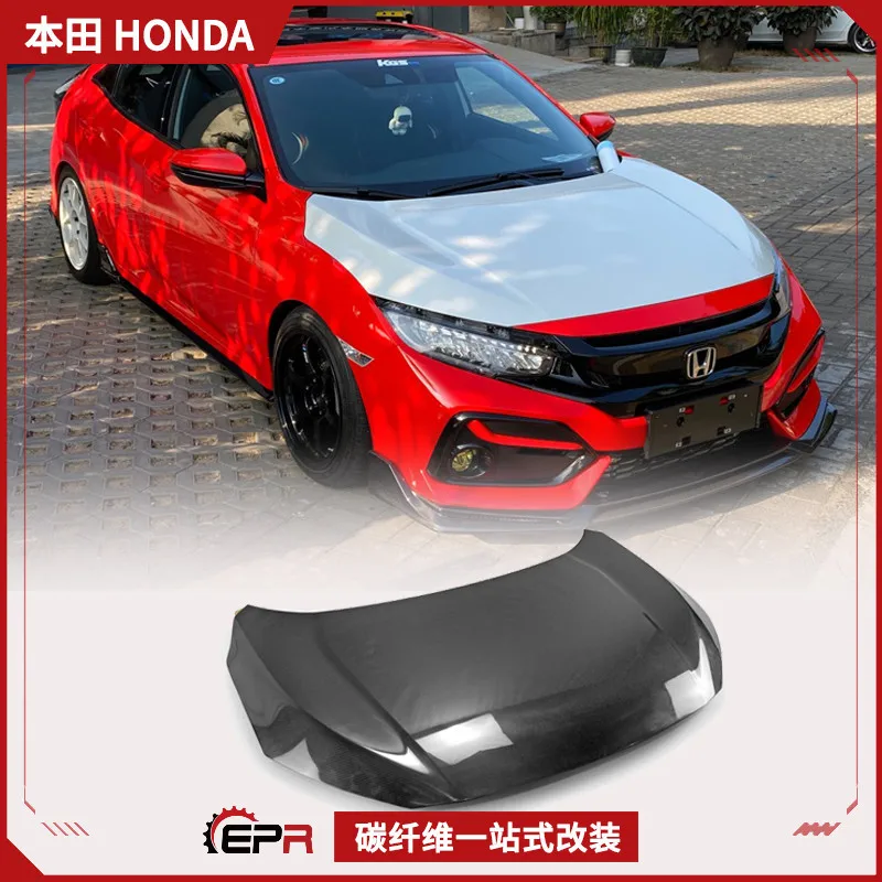 

Подходит для модификации гражданского углеродного волокна Honda 10-го поколения, оригинальная крышка двигателя, легкий передний капот.