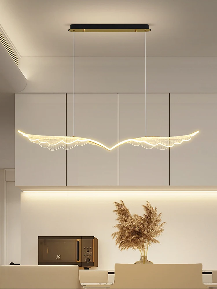 LED Wing Shape Pendant Light Ceiling Linear Chandelier Hanging Light For Kitchen Island Dining Table