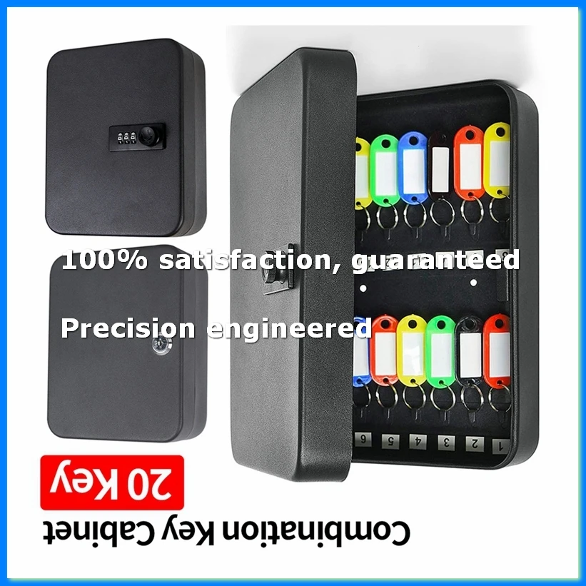 

Combination Key Cabinet 20 Key Hooks Key Box Wall Mounted Locking Key Organizer Key Cabinet Security Lock Box Code Lock-ABAM