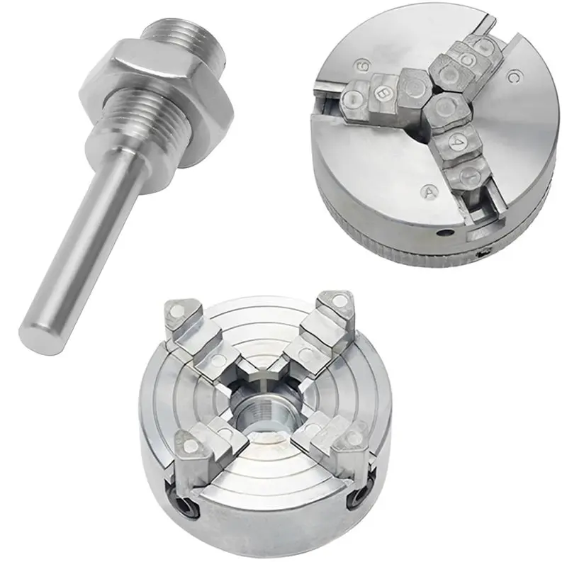 A98E-Zinc Alloy 4 Jaw Lathe Chuck, Optional Clamp Accessory With Connecting Rod, For Mini Metal Lathes