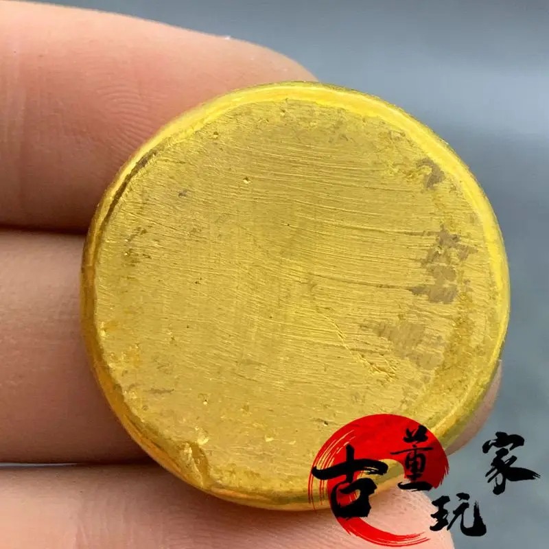 Gold ingot copper gilt solid wealth collection treasure small gold nugget