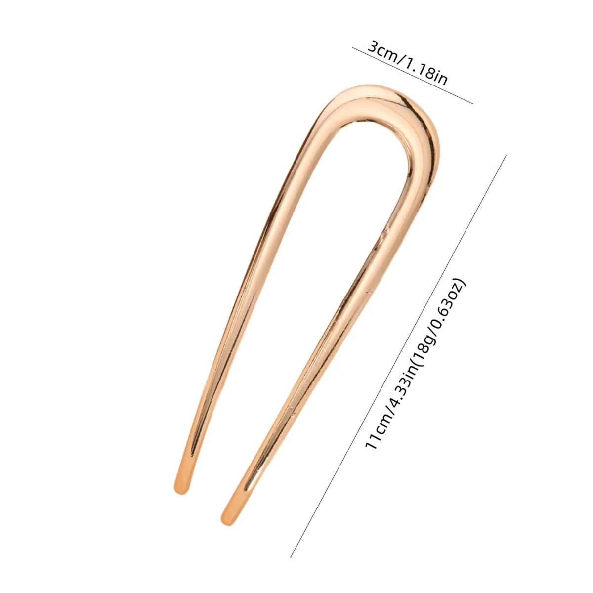 دبوس شعر مزدوج على شكل حرف U للنساء، بسيط وعصري، يمكن ملفوف في الجزء الخلفي من الرأس