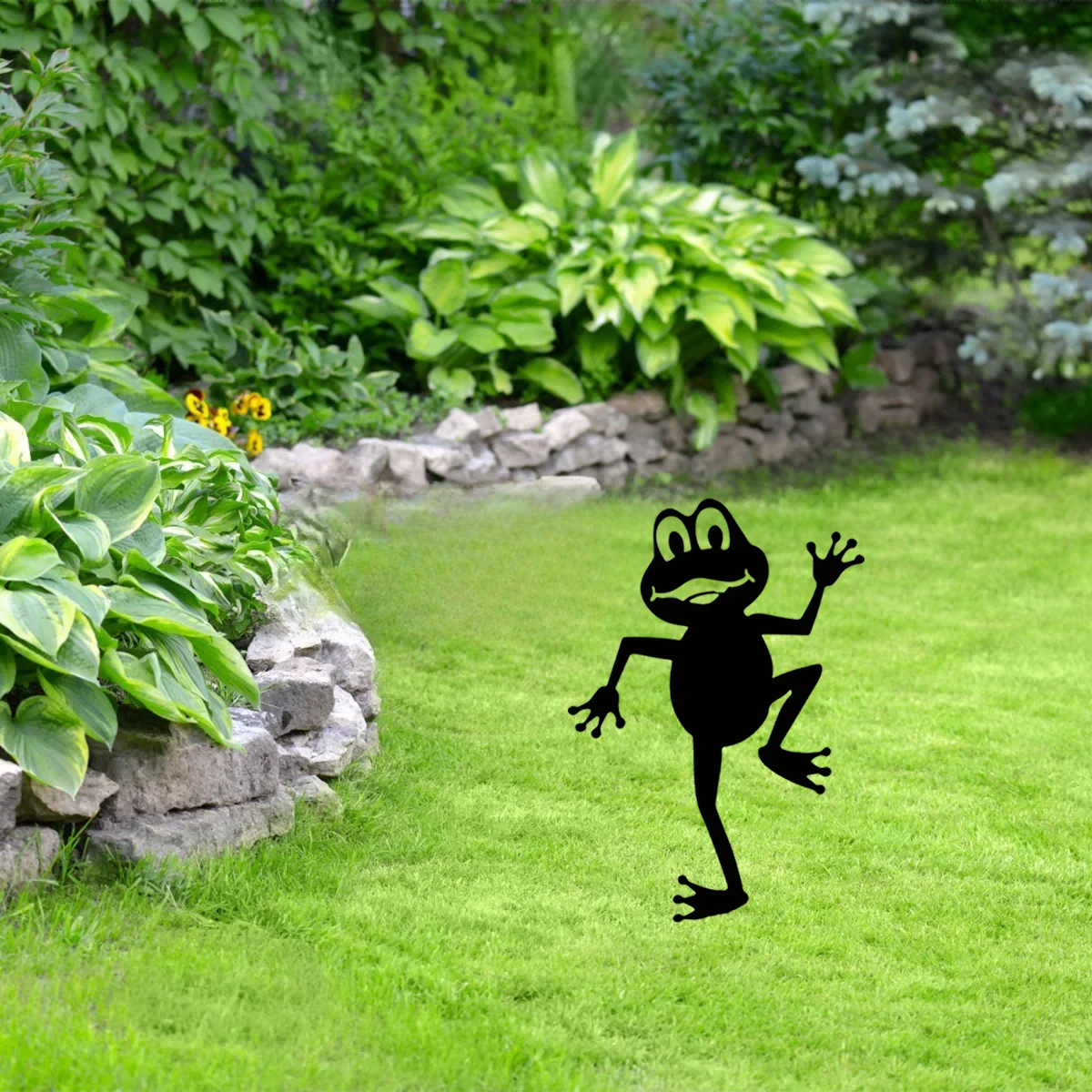 

Hello Young Metal Frog Silhouettes Garden Decor Frog Fence Topper Garden Statues Stakes Art Metal Yard Outdoor Decoration Cars