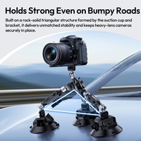 Ulanzi TB15 Suction Cup Mount for Camera Photography Side Car Door Mounts POV Shot with 360° Ballhead Double-Ended Magic Arm