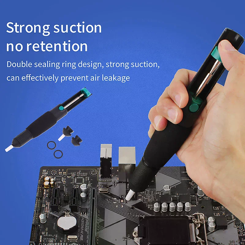 

1 шт. 366D + 2 насадки с двойным кольцом, нескользящая ручка, присоска для пайки, мощный паяльный насос, паяльная присоска, ручка, инструменты для ручной сварки