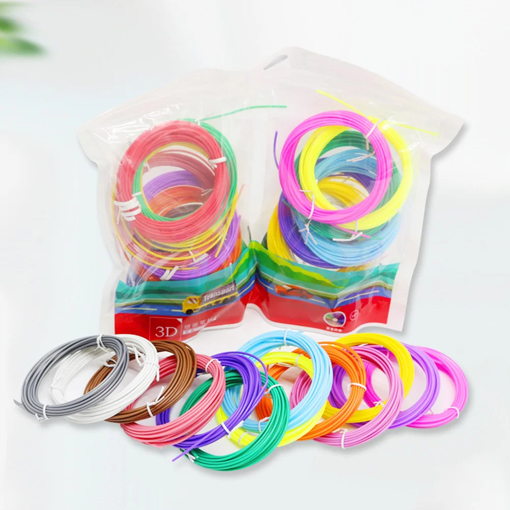 1 Set 3D Printing Pen Filament Threads Plastic 10 Colors 175MM Kid Drawing Pen Toys for Kids (Random Color)