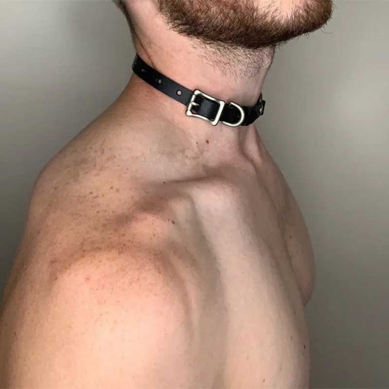 Gay Rave Harness Punk Style Men Hot Lingerie Sexual Belt Strap Costumes Harness Male Clothing Party Necklace Choker Collar image 3