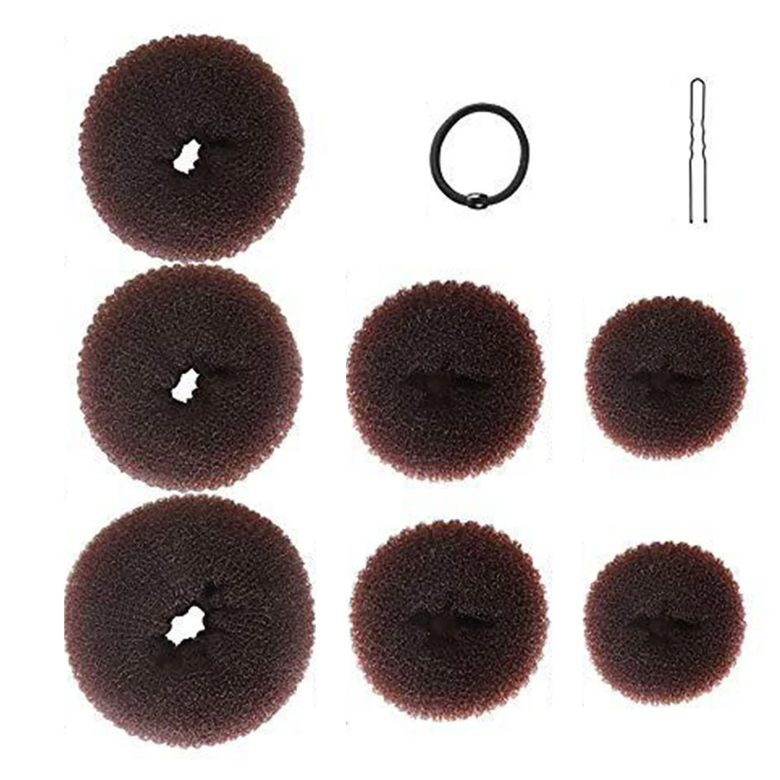 Hair Bun Shaper Set Hair Pins Safe To Use Hair Bun Maker Set Lightweight Coffee Hair Bun Donut for Wedding