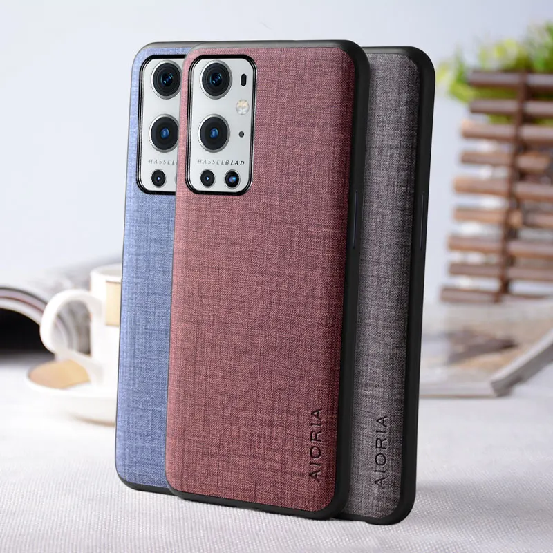 Case for Oneplus 9 Pro 9R 9RT coque Textile texture PU leather Soft TPU&Hard PC phone cover for oneplus 9 pro case funda