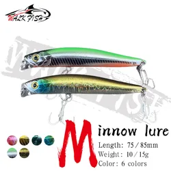 WALK FISH Minnow Fishing Lure Long Casting Pike 2 Hooks Hard Bait Full-stroke Tremor Crank Bait Wobbler Jerkbait Rockfishing