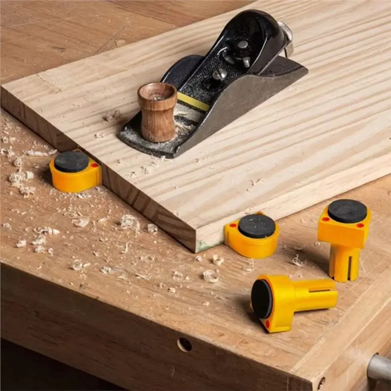 ABMS-Workshop Clamp Set 19Mm Anti-Slip Workbench Peg Brake Stops EVA Rubber Limit Block Practical Tool Woodworking Bench Dog