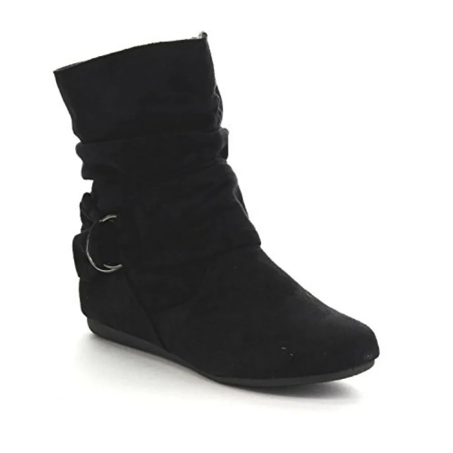 

Forever Selena-5 Women's Fashion Mid Calf Flat Heel Side Zipper Slouch Boots 5.5