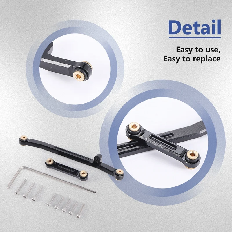 Metal Steering Rod Tie Links For 1/24 RC Crawler Car Axial SCX24 Gladiator JLU Bronco Deadbolt C10 90081 Upgrade Parts