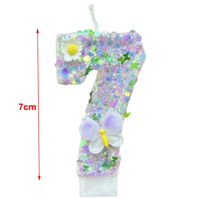 0-9 Digits DIY Birthday Candles Butterfly Flowers Children's Birthday Girls Number Cake Decorations Candle Room Decor