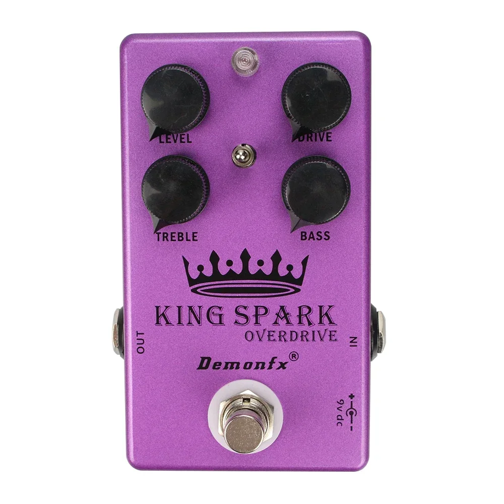 Demonfx Overdrive Guitar Effect Pedal With True Bypass Bass/Treble/Drive/Level/Clip‑switch  King Spark Overdrive Stompbox