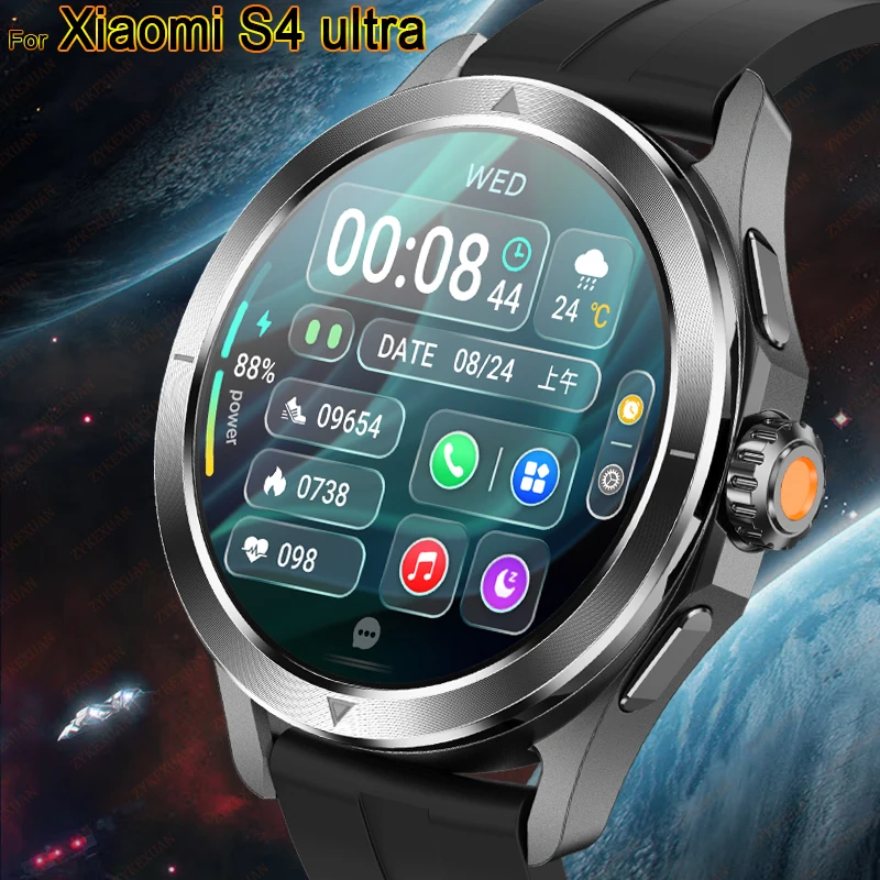 For Xiaomi S4 Ultra Outdoor Sports Smart Watch Men AMOLED Screen NFC GPS Compass Heart rate Waterproof Bluetooth Call SmartWatch