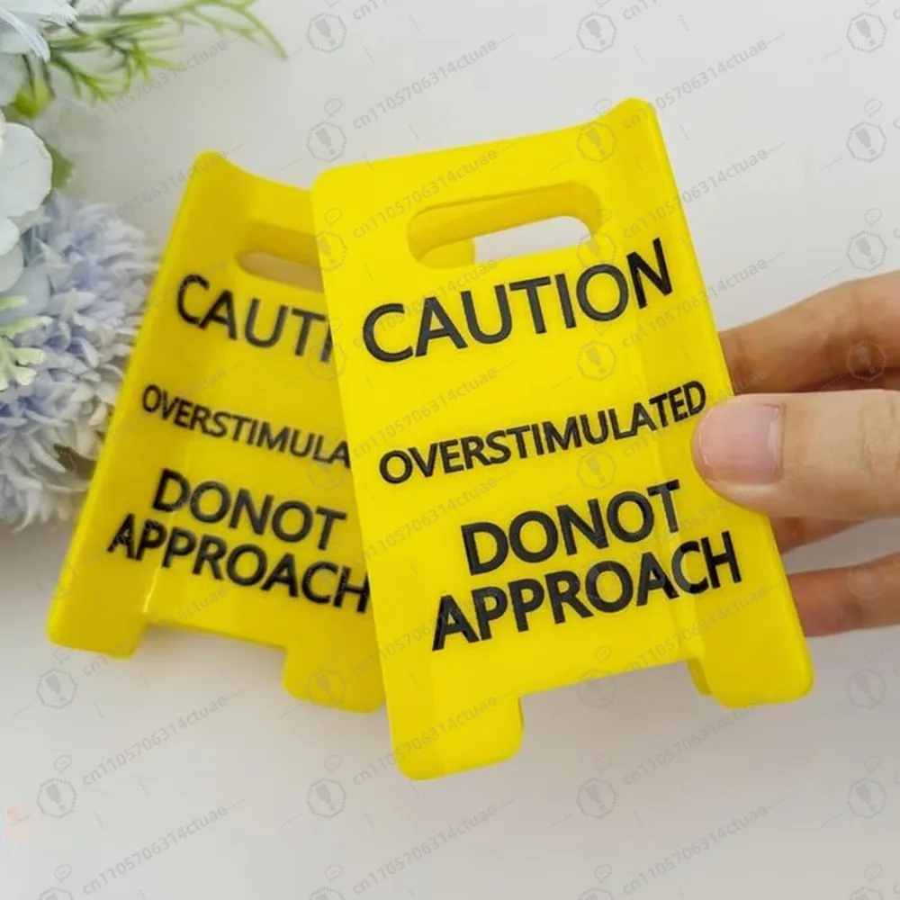 مشبك مخلب شعر كبير التحفيز مع علامة لا تقترب، 3 عبوات من مشابك صفراء مضحكة للشعر السميك وإعطاء الهدايا #2